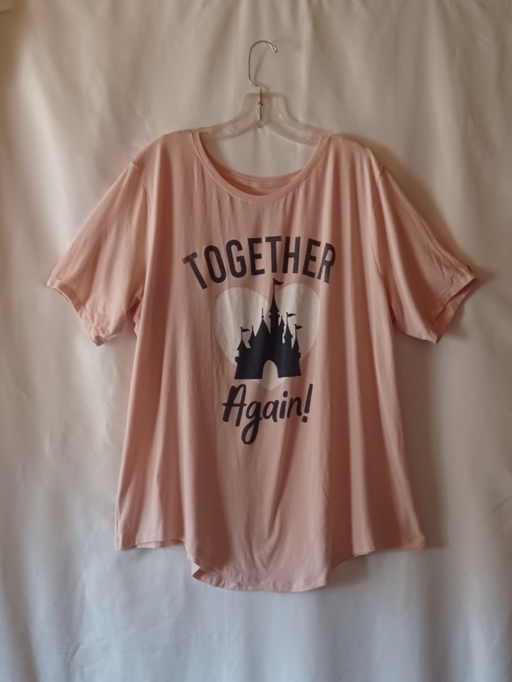 Disney Pink Cinderella's Castle Together Again Graphic T-Shirt Y2K Women's 3X